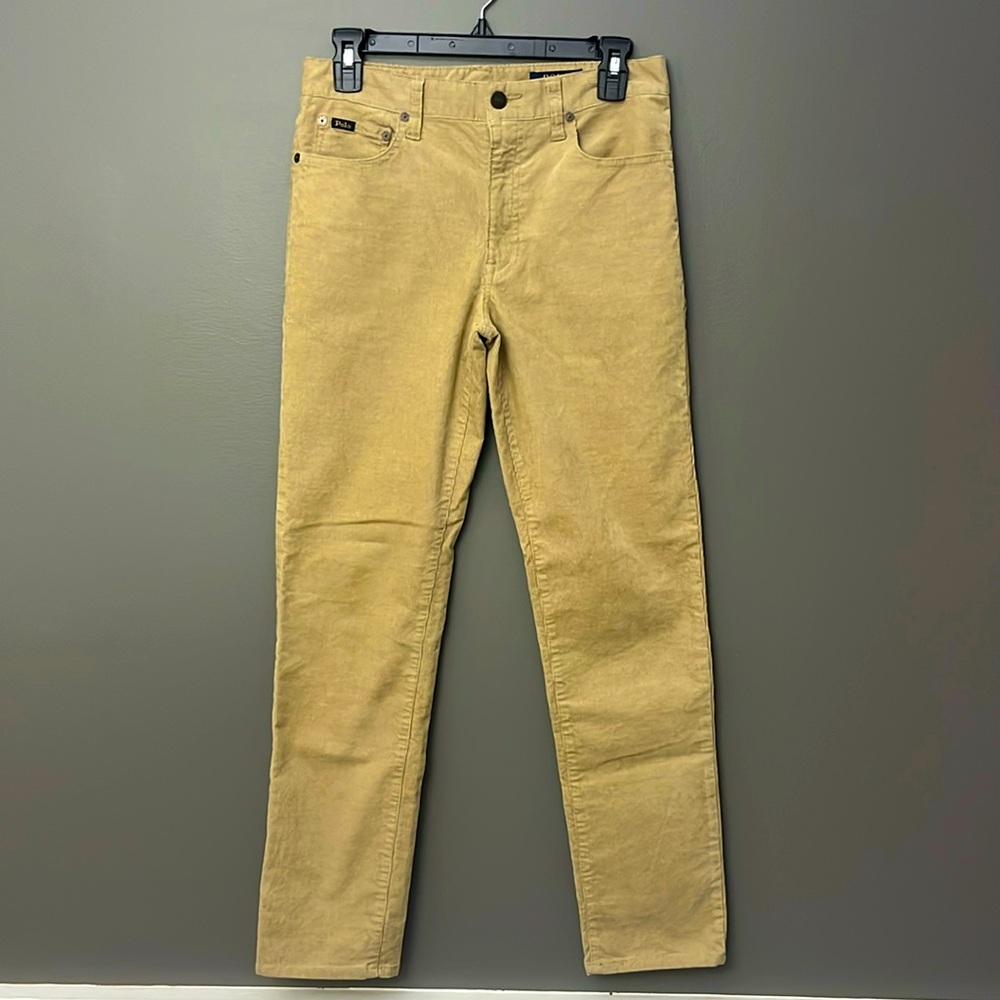 Polo Ralph Lauren Boys Size 16 Tan Camel Straight Leg Corduroy Pants Trousers